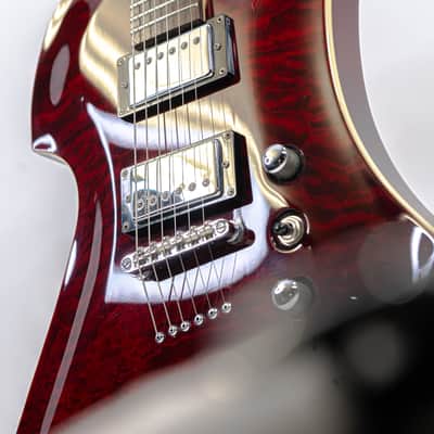 2011 B.C. Rich Mockingbird Masterpiece Translucent Red w/ Quilted Maple Top, Padded Gigbag image 5