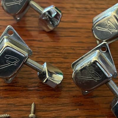1970s set Fender guitar tuners Stratocaster Telecaster tuning pegs w/ screws and ferrules image 2