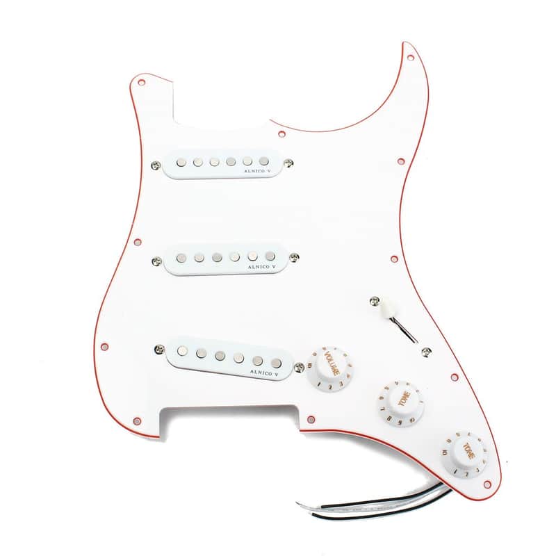 Stratocaster Style Loaded SSS Guitar Pickguard and Pickup, White image 1