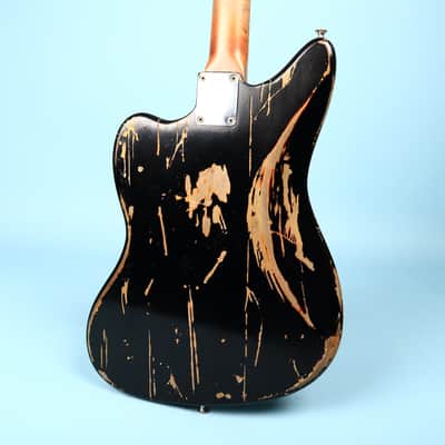1963 Vintage Fender Jaguar Black Relic Electric Guitar image 14