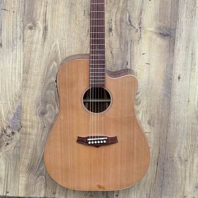 Tanglewood TWJ-D-CE Java Solid Cedar/Amara/Spalted Mango Dreadnought Cutaway with Electronics - Natural Gloss image 1