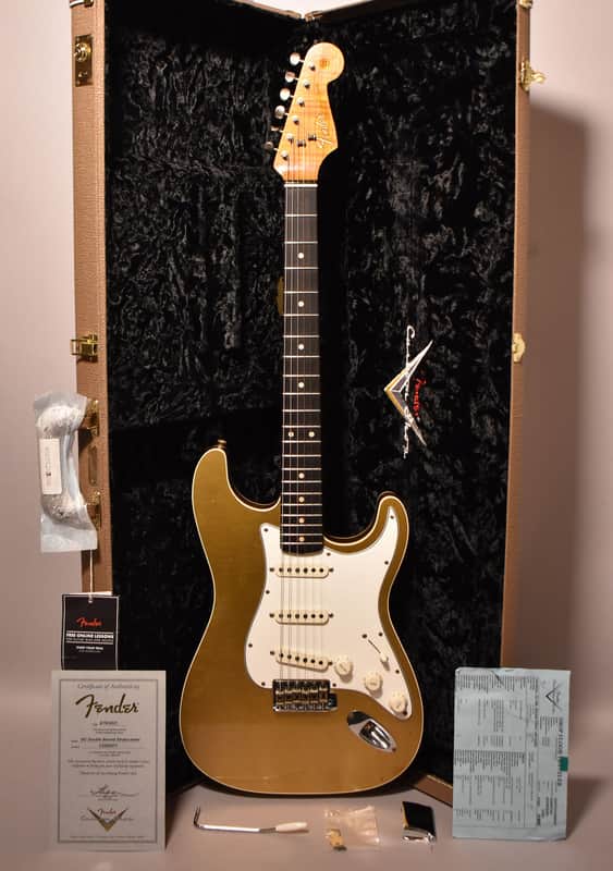 2021 Fender Custom Shop LTD GC Double Bound Stratocaster Journeyman Relic Aztec Gold w/OHSC image 1