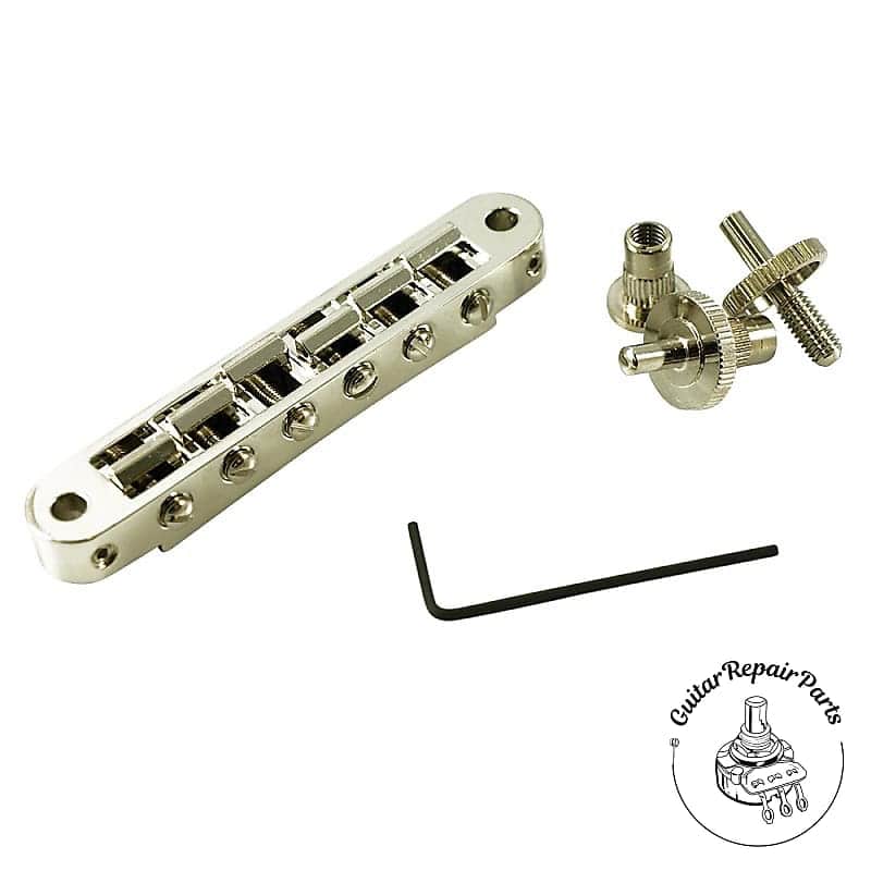 TonePros TP6-N Locking Nashville Tune-O-Matic Bridge, SAE Posts - Nickel image 1