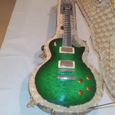 Xaviere XV-500 Les Paul Greenburst - with Desert Storm Camo case image 1