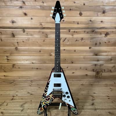 Epiphone Jimi Hendrix "Love Drops" Flying V Electric Guitar - Ebony image 2