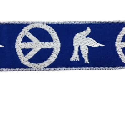 ACE 2" WOODSTOCK BLUE PEACE & DOVE GUITAR STRAP image 4