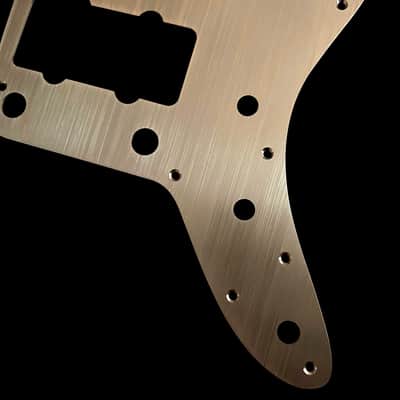 Jazzmaster Pickguard Scratchplate - NO Upper Controls / Rhythm Circuit - USA 60s Vintage - Brushed Brass - Made-To-Order image 3