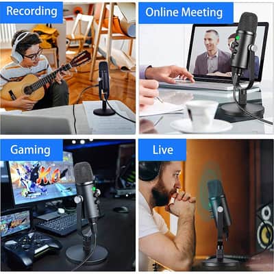 Aveek USB Condenser Microphone for PC, Mac, Laptop, Studio Recording, Streaming Broadcast, and Gaming with Mute and Echo Features image 6