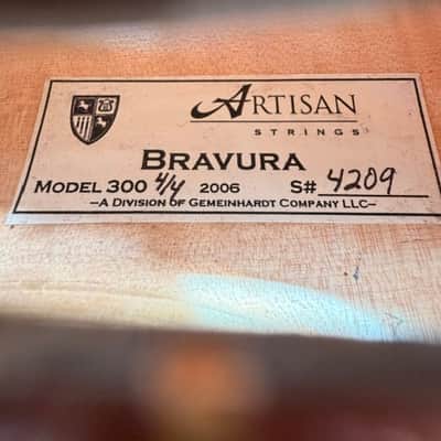 Artisan Strings Bravura Model 300 4/4 2006 SN:4209 image 2