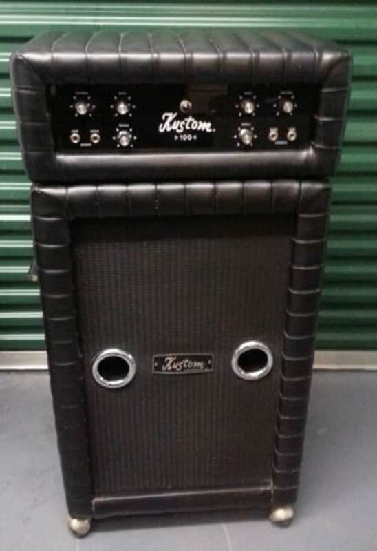 Kustom K 100 Guitar Bass Amp & 2-12" CTS Bottom Amplifier Black image 1