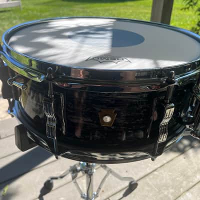 Ludwig LS908 Legacy Mahogany Jazz Festival Reissue 5.5x14" 8-Lug Snare Drum 2019 - Present - Vintage Black Oyster Pearl image 2