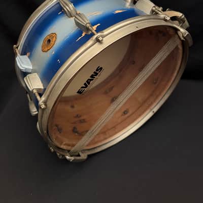 Slingerland Hollywood Ace Swing Radio King model 1-ply snare drum 14" x 7" 1939-1954 - Duco Blue Silver image 18