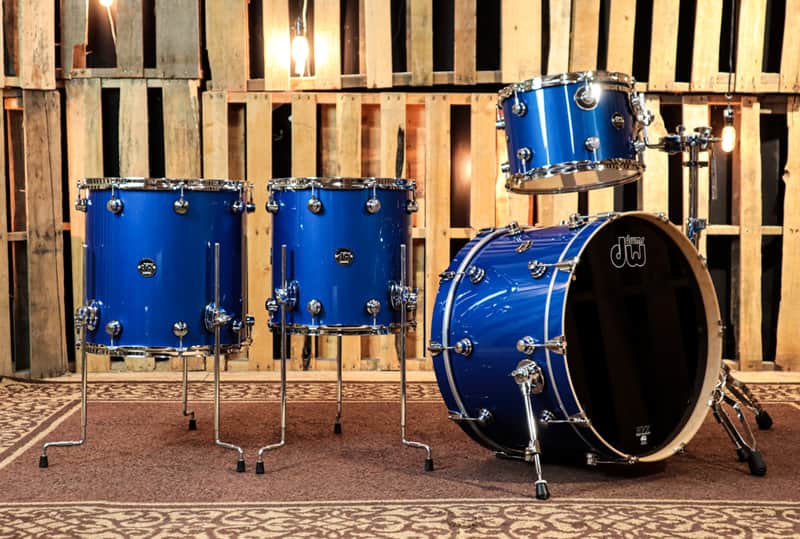 DW Performance Sapphire Blue Drum Set - 14x22,9x13,14x14,16x16 image 1
