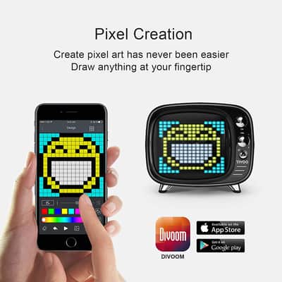 Retro Bluetooth Speaker - Pixel Art DIY Box, RGB Programmable 16X16 LED image 3