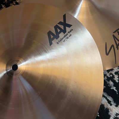 (MINT) Sabian 14" AAX X-Celerator Hi-Hat Cymbals (Pair) - Natural image 2