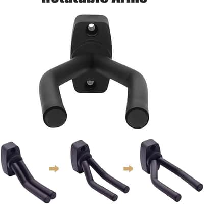 Guitar Wall Hangers, 6 Pack Wall Mount Guitar Holders, Bass Acoustic Electric Guitar Display Stands Wall Hooks for String Instruments Mandolins Banjos Ukuleles, Guitar Accessories, Easy to Install image 3