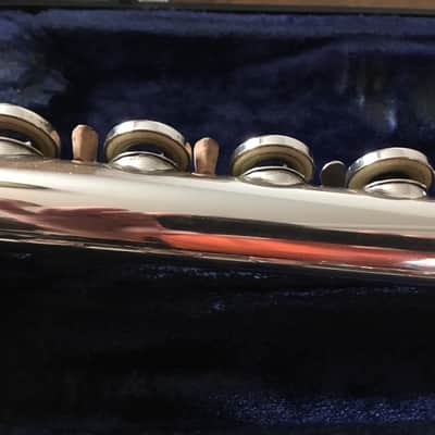 Emerson ELD Sterling Silver USA Flute with open holes, B-foot inline G and gold plated lip image 5