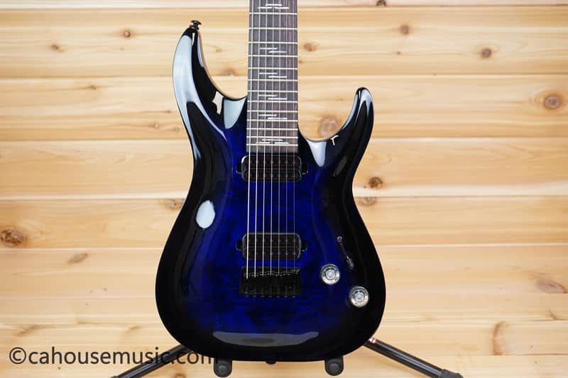 Schecter Omen Elite-7 - See-Thru Blue Burst image 1