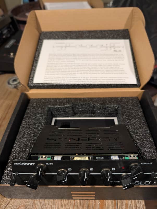 Synergy Soldano SLO (v1) preamp module with original box and docs image 1