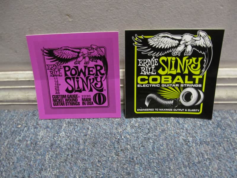 Ernie Ball Lot of 2 Stickers - Power Slinky - Slinky Cobalt image 1