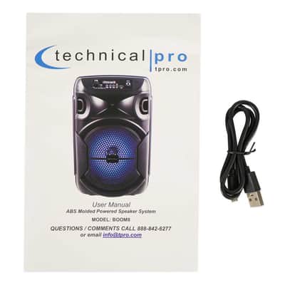 Technical Pro Rechargeable 8" LED Karaoke Machine System w/Bluetooth+Microphone image 9