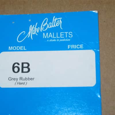 one pair of new old stock near A+ Mike Balter MB6B (6B) Hard Keyboard Mallets - 1" diameter Oval Gray Rubber HEADS and Natural Birch HANDLES (for Xylophone, Bells) mid to late 1990s (+ packaging) Unwound Series image 21