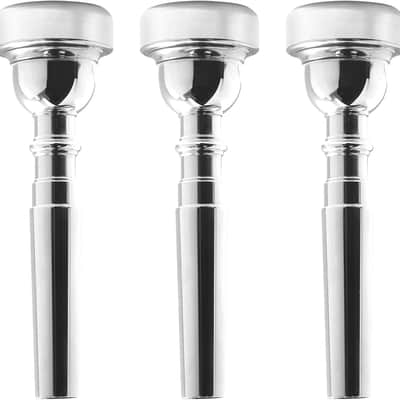 Trumpet Mouthpiece 7C 5C 3C, 3 Pcs Brass Material Silver Plated Trumpet Mouthpiece Set for Professional Players, Beginner image 3