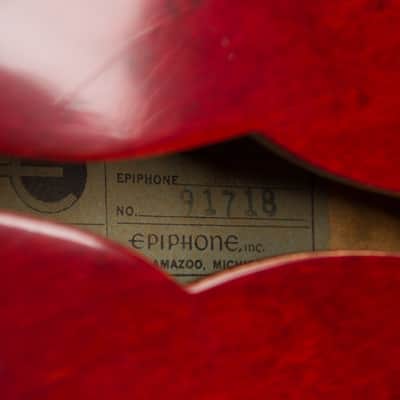 Epiphone Sheraton E212T Arch Top Semi-Hollow Body Electric Guitar (1962), ser. #91718, original grey hard shell case. image 15