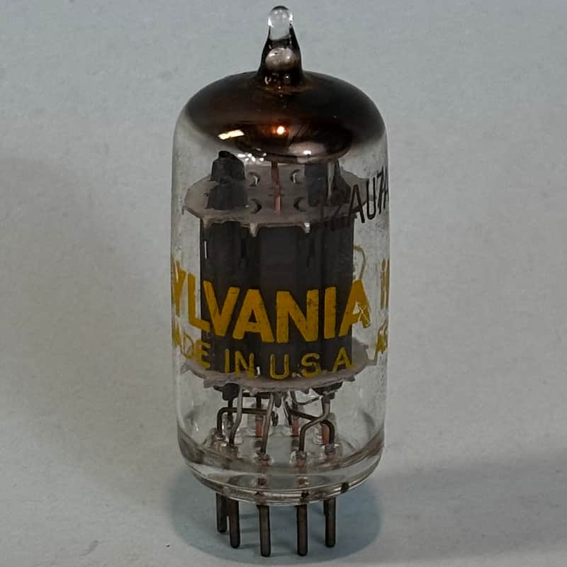 1960s Sylvania 12AU7A ECC82 Vintage Gray Plate Halo Getter Tube! T484 image 1