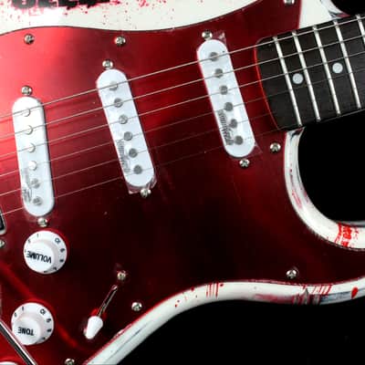 Custom Painted  and Upgraded Fender Squier CXS Strat With Matching Headstock-Aged and Relic'ed image 8