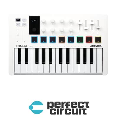 Arturia MiniLab 3 MIDI Keyboard Controller (White)