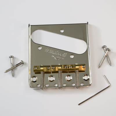 Wilkinson WTB Telecaster Brass Saddle Guitar Bridge - Nickel image 1