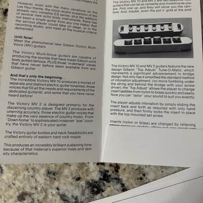 Gibson Victory MV Guitar Series Pre Owners Manual 1981 MV-2 10 image 4