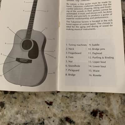 Takamine Guitar Owners Manual 1991 image 3
