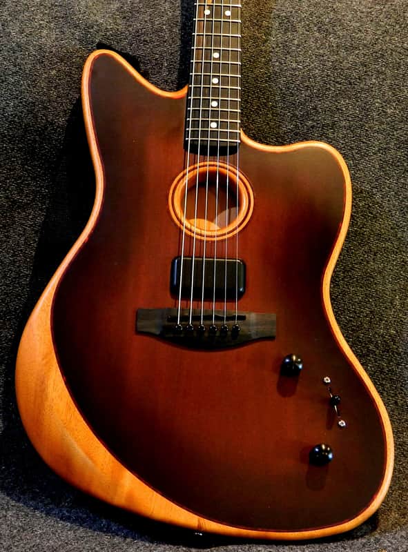 Fender American Acoustasonic Jazzmaster All-Mahogany 2023 Bourbon Burst image 1