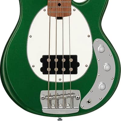 Sterling RAYSS4 StingRay Short Scale 4-String Bass Guitar, Roasted Maple Fingerboard, Charging Green image 2