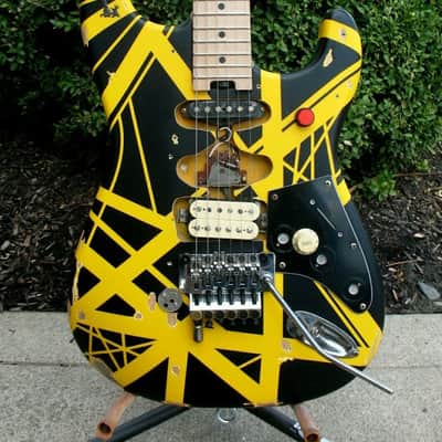 EVH STRIPE SERIES BLACK & YELLOW FRANKENSTRAT MODIFICATION * TESI SWITCH * GERMANY FLOYD ROSE =VH= image 2