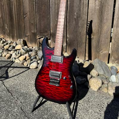 Tom Anderson Guitarworks Drop Top 2017 - Cajun Red to Black Burst image 1