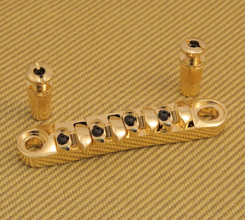 BB-TOM-G Gold Tunematic Bridge for 4-String Bass w/ Studs image 1