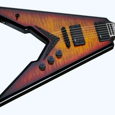 Wylde Audio Viking V Bloodburst Quilted Top Zakk Wylde V Shape Electric Guitar image 5