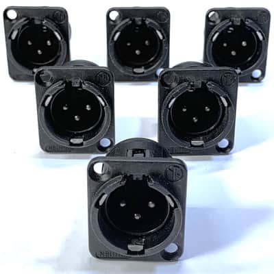 80's Neutrik (Swiss Made) NC3MD Series 3-Pin Panel Mount XLR Male Input Jacks image 1