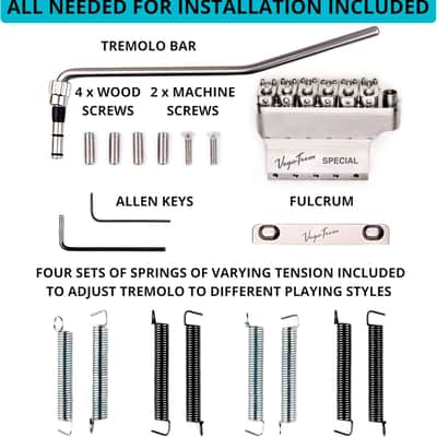 Vega-Trem VT1 Special 2-Points Stratocaster Guitar Tremolo Bridge For Strat No Mods Easy Installation (Glossy, Right) image 4