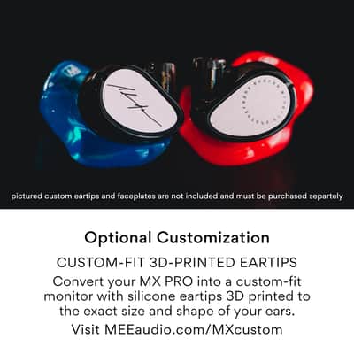 MEE Professional MX3 PRO Customizable Noise-Isolating Universal-Fit Modular Musician’s IEM (Smoke) image 7