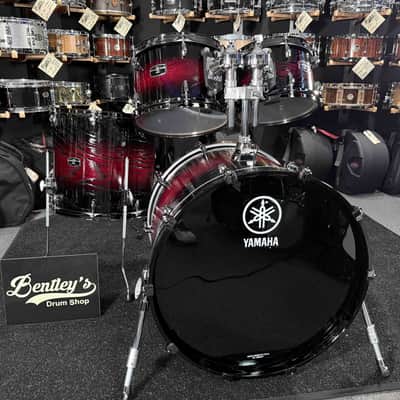 ~NEW~ Yamaha Live Custom Hybrid Oak 4-Piece 10/12/16/22 Drum Kit Set in UZU Magma Sunburst with Black Nickel Hardware image 1