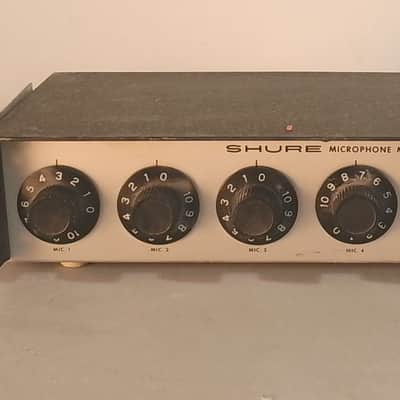 Shure Microphone Mixer 4 Channel Vintage Rack Mount Pro Audio XLR Mic Preamp image 1