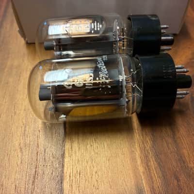 NOS date code and tight current matched pair GE 6L6GC clear top tubes image 2
