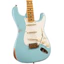 Fender 2024 Custom Shop LTD 1957 Stratocaster Gold Hardware Relic Faded Daphne Blue w/OHSC (074) USED *MINT*