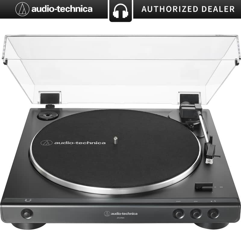 Audio-Technica AT-LP60X-BK Fully Automatic Belt-Drive Stereo Turntable 33-1/3 & 45 RPM - Black image 1