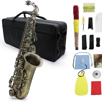 Professional Brass Bend EB E-Flat Alto Saxophone with High F# image 1