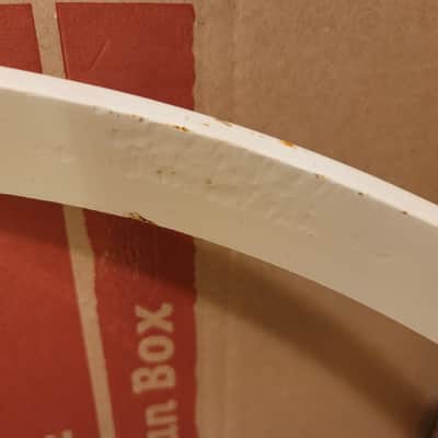 Vintage Tama Superstar 22" Piano White bass drum hoop, pair image 11